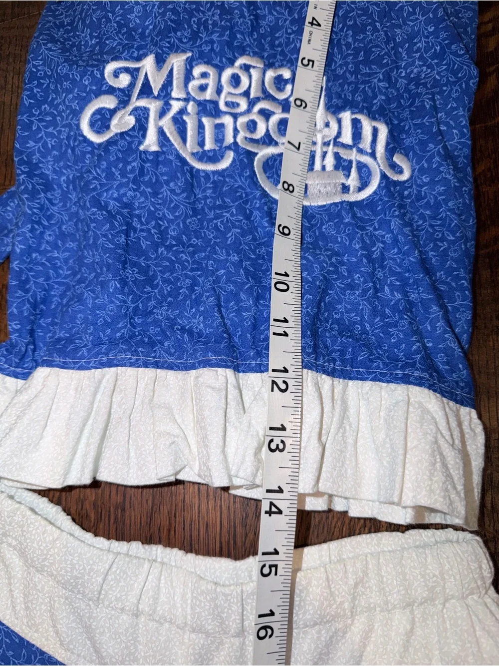 Disney Blue Magic Kingdom Ruffle Two-Piece Set with Character Appliqués